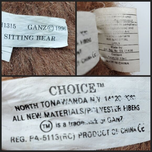 Vintage Brown Ganz Teddy Bear CH1315 – 16" Plush Collectible - Picture 9 of 9